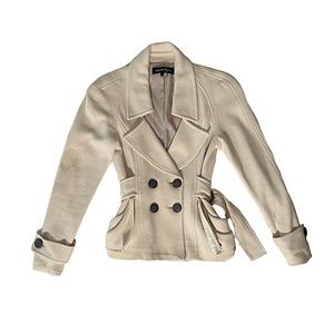 HP🌟Y2K🌟NANETTE LEPORE Runway Edition Cream Double-breasted Jacket Blazer•Rare•HP